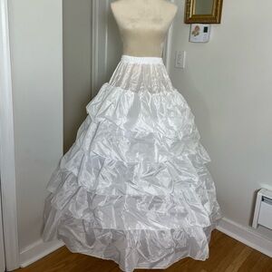 Wired White Tiered Full Length Petticoat!